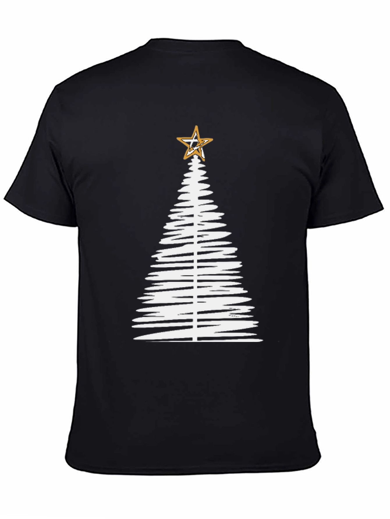 Christmas Tree Star Black Graphic Tee
