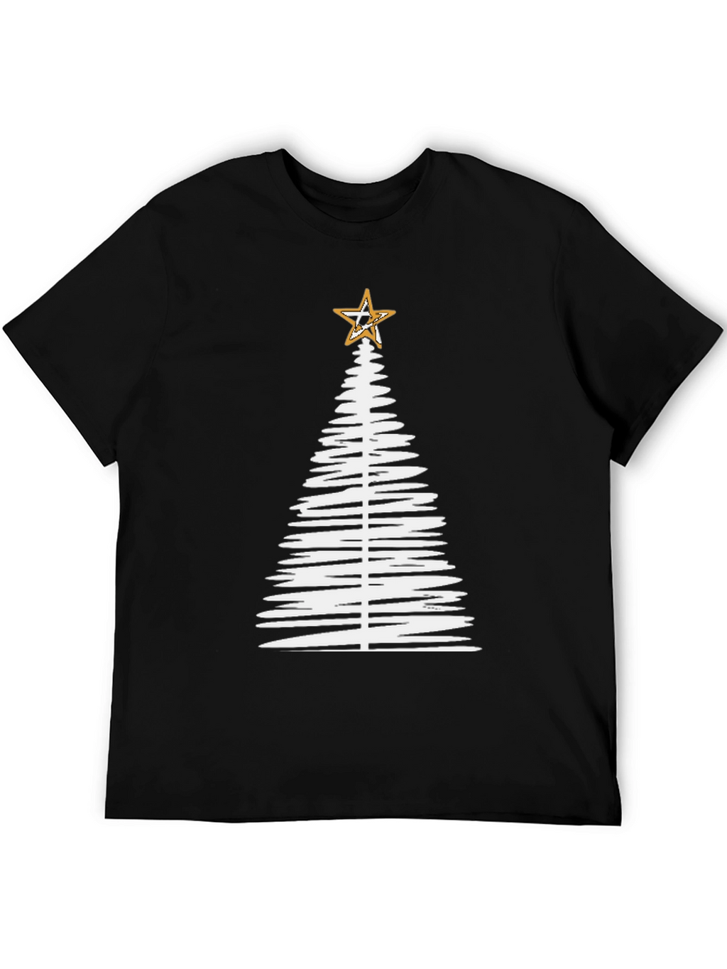 Christmas Tree Star Black Graphic Tee