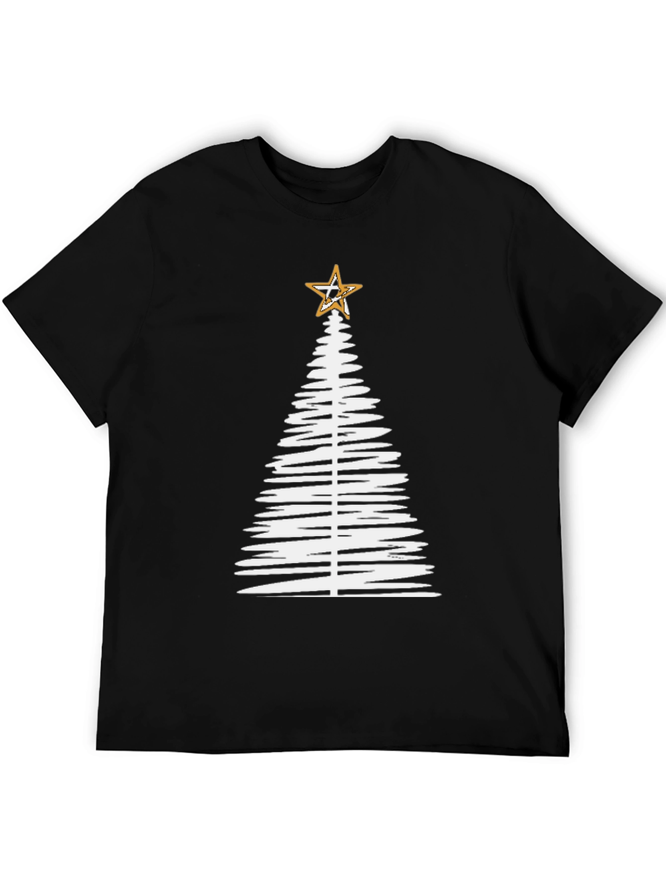 Christmas Tree Star Black Graphic Tee