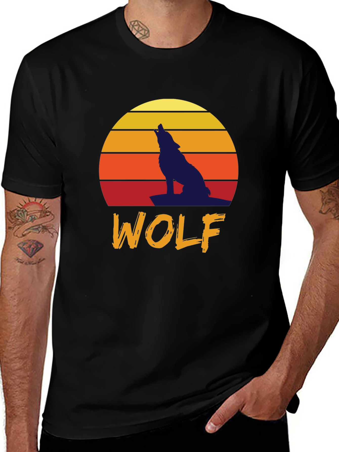 Wolf Sunset Graphic Tee - Vintage Style T-Shirt