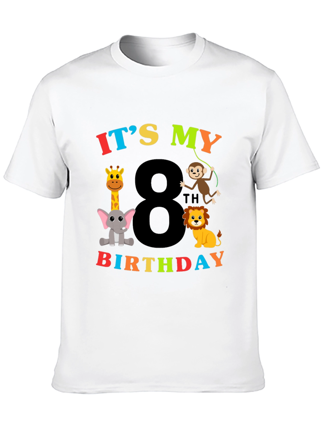 8th Birthday Safari Animals T-Shirt