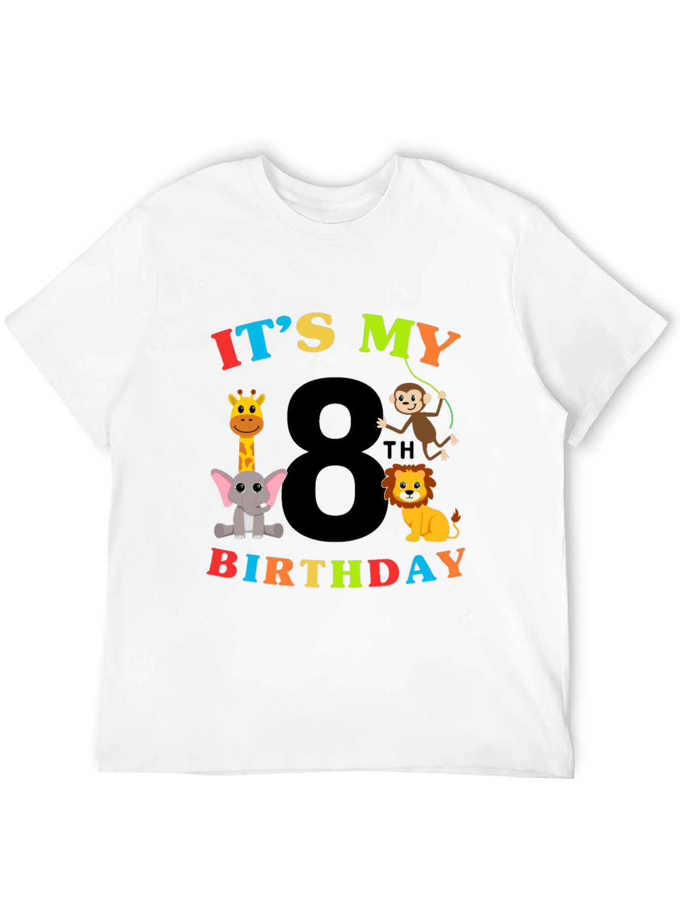 8th Birthday Safari Animals T-Shirt