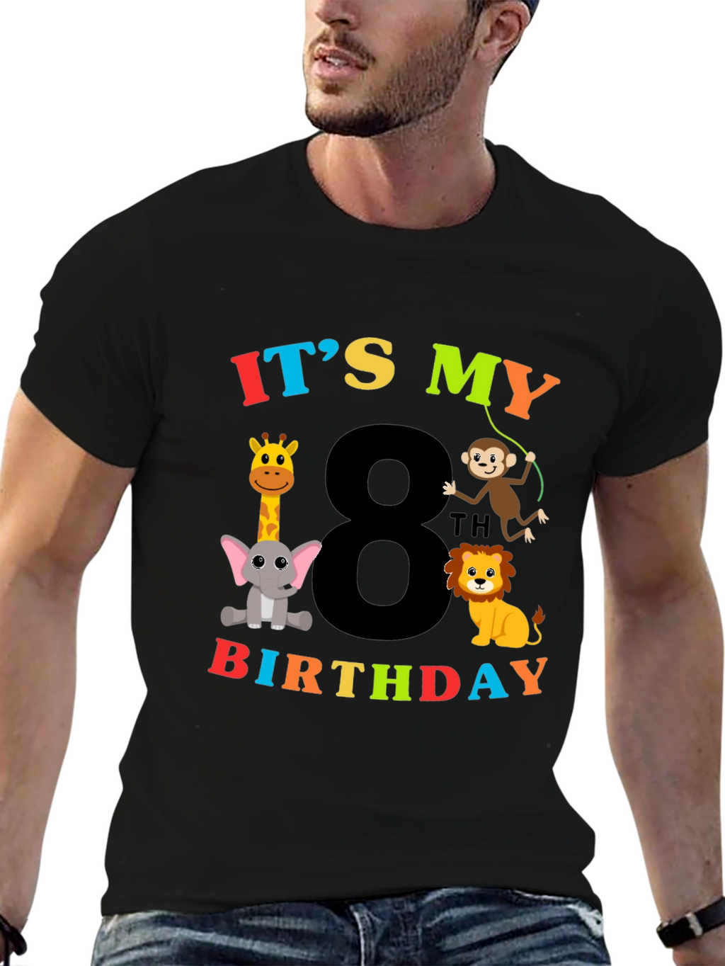 8th Birthday Safari Animals T-Shirt