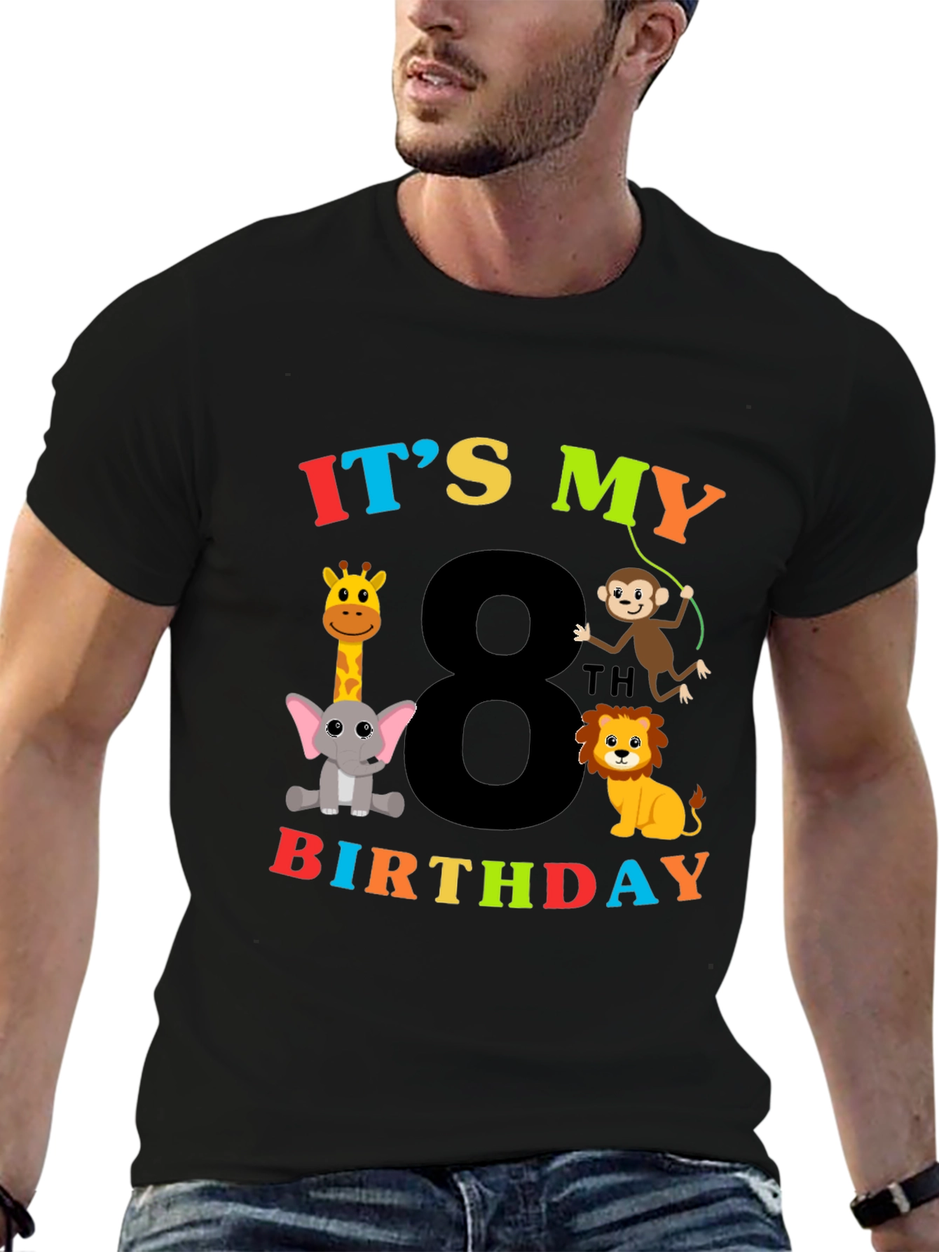 8th Birthday Safari Animals T-Shirt