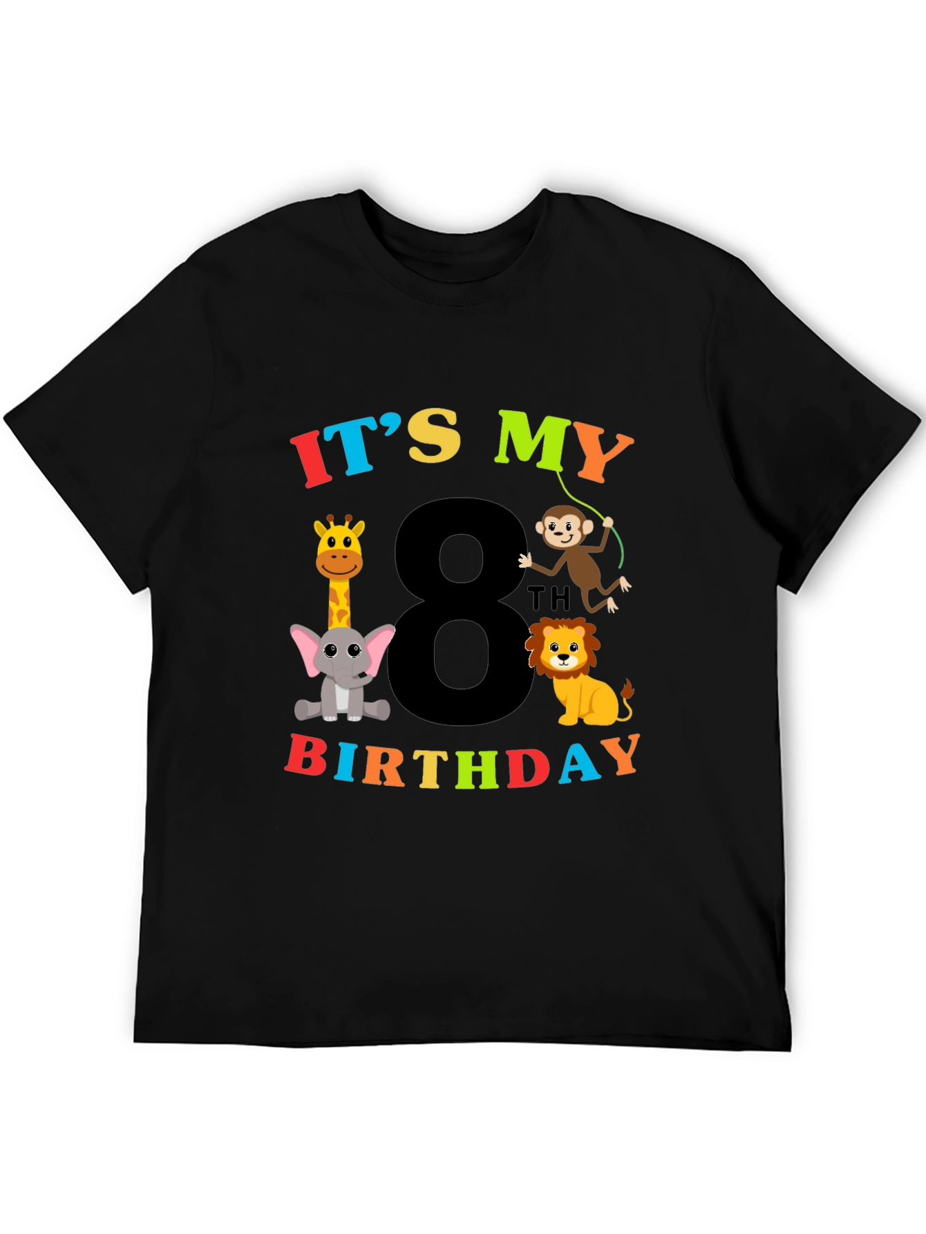 8th Birthday Safari Animals T-Shirt