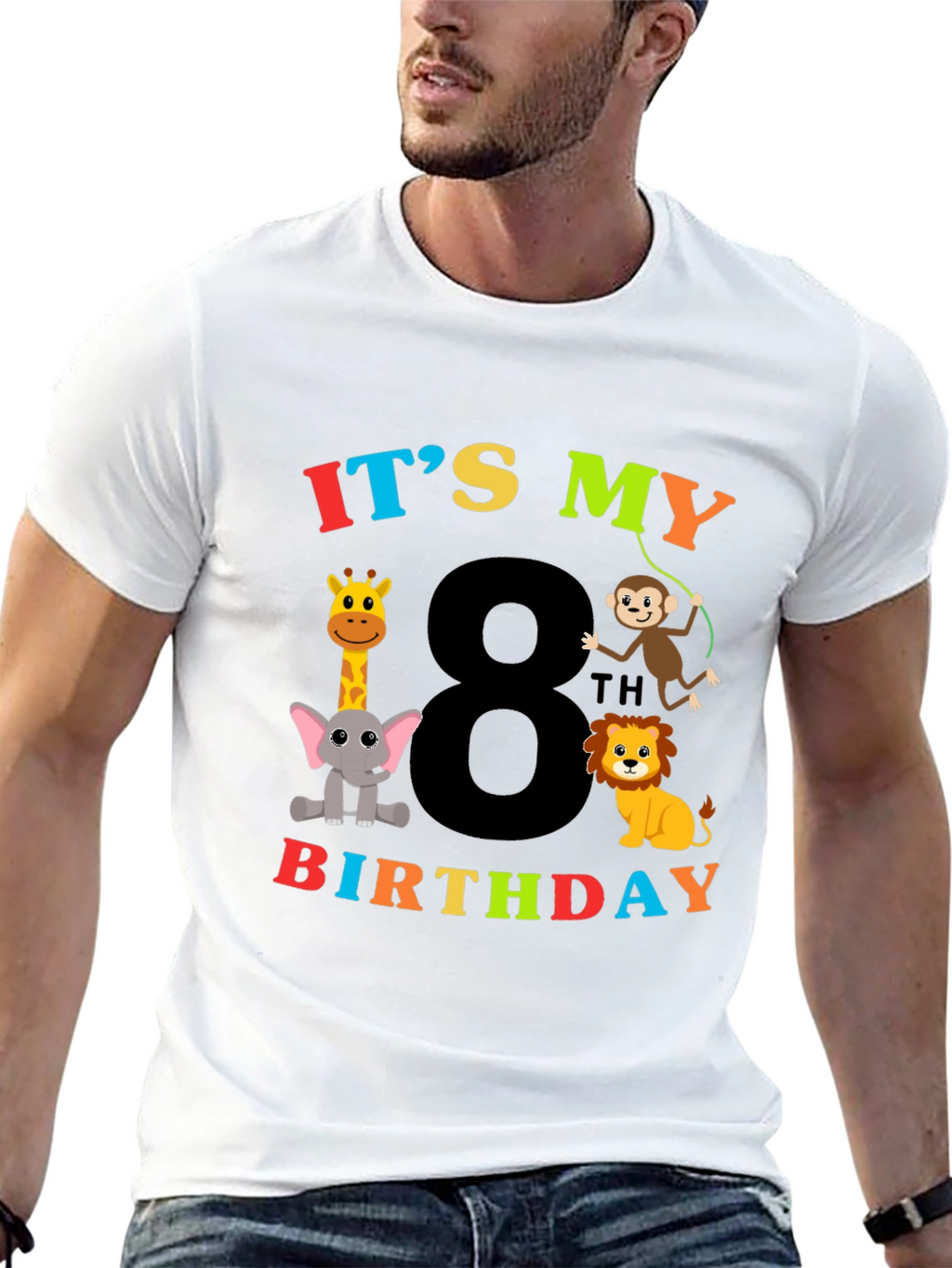 8th Birthday Safari Animals T-Shirt