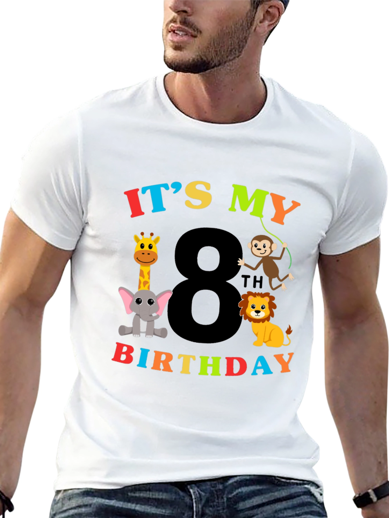 8th Birthday Safari Animals T-Shirt