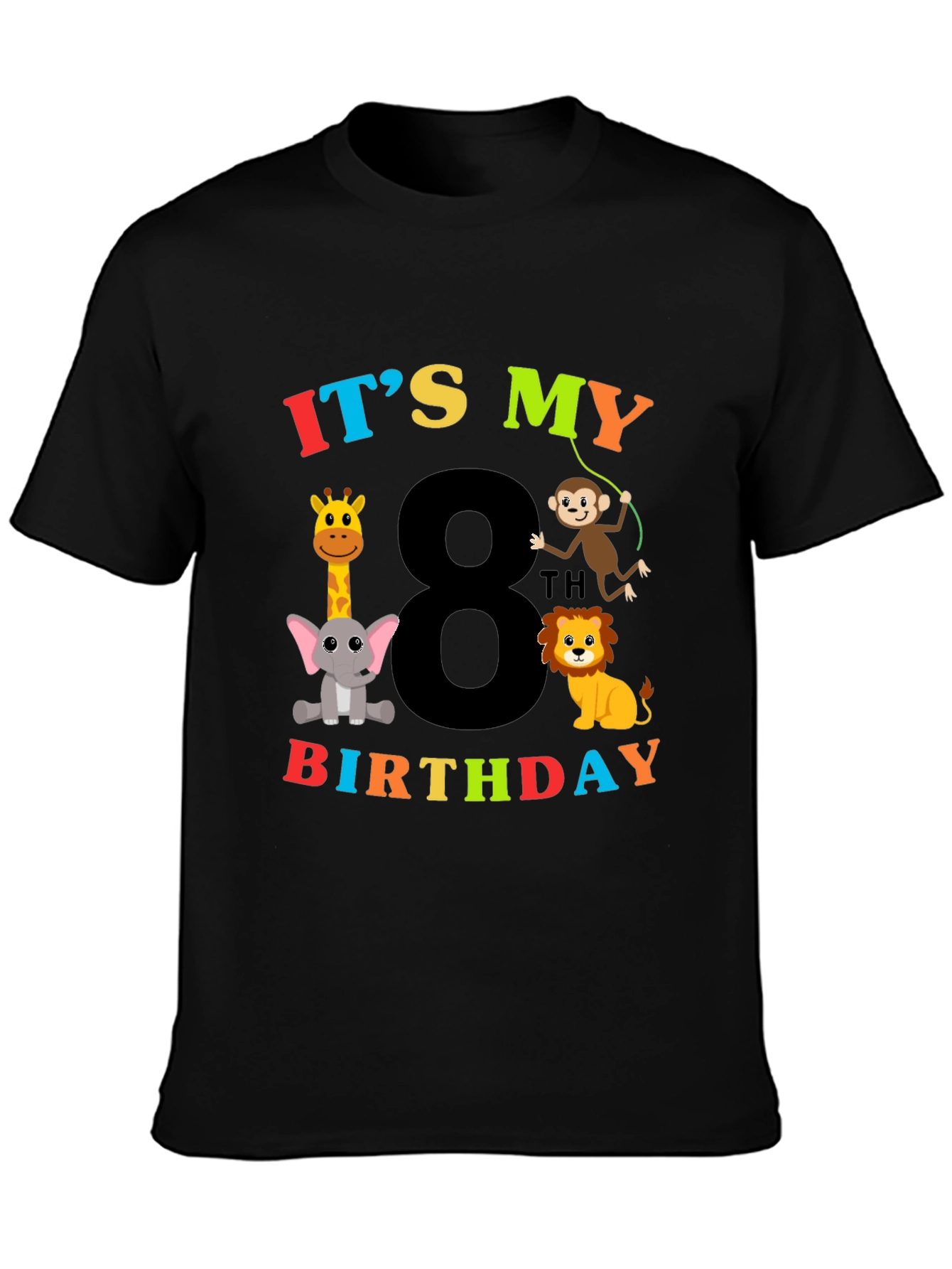8th Birthday Safari Animals T-Shirt