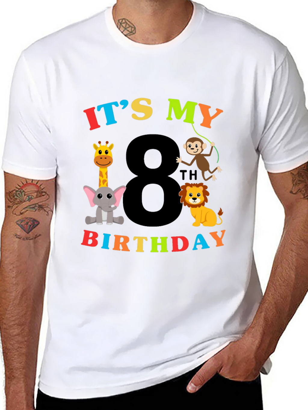 8th Birthday Safari Animals T-Shirt