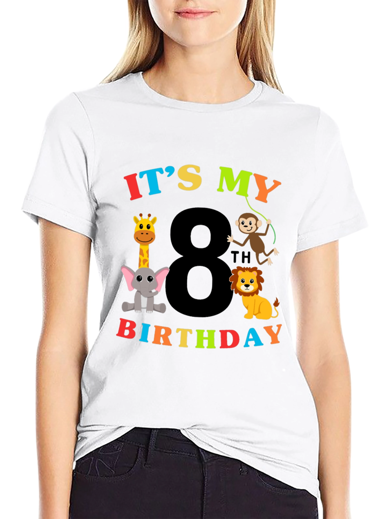 8th Birthday Safari Animals T-Shirt