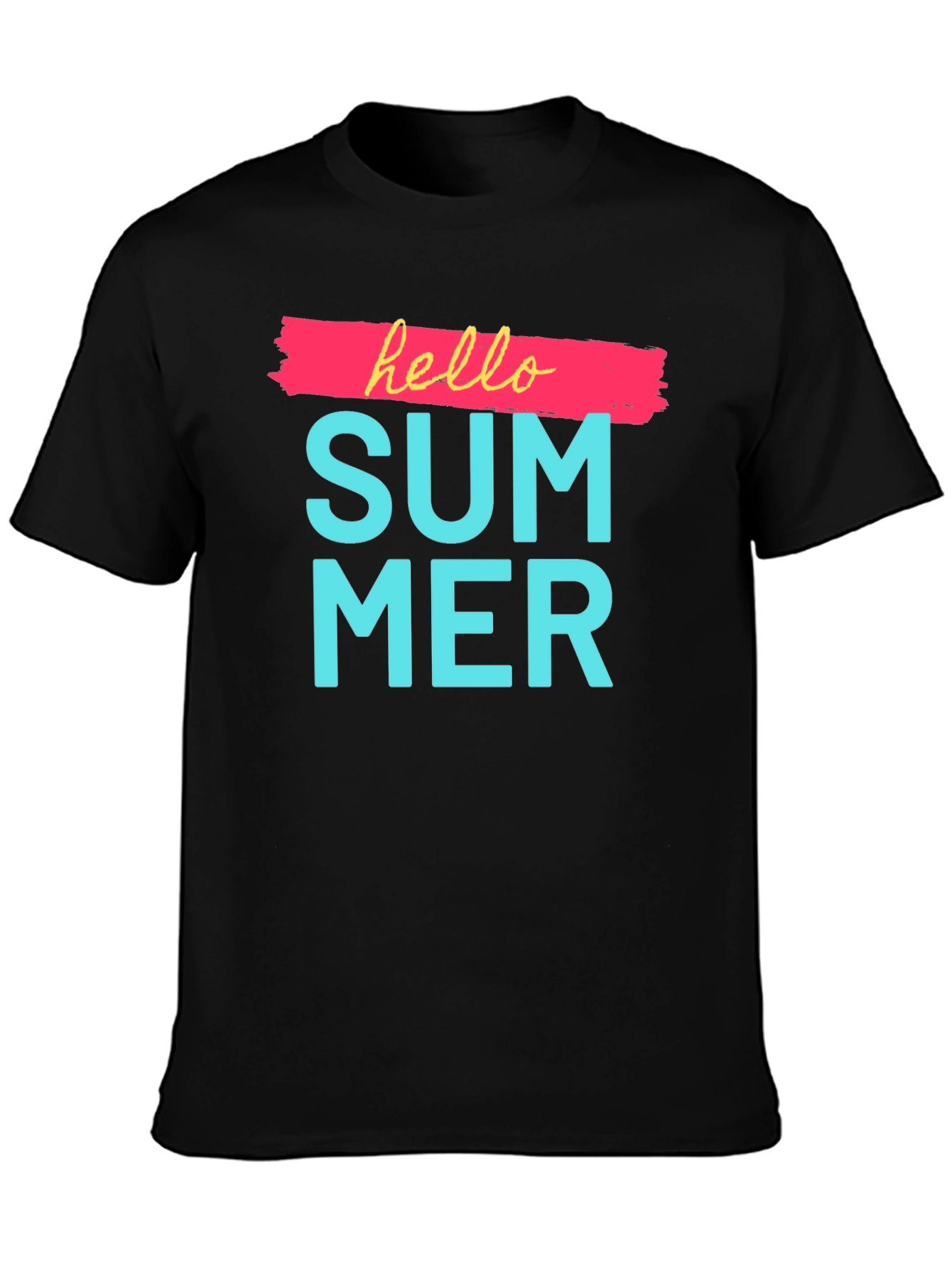 Hello Summer Graphic Print Crewneck T-Shirt