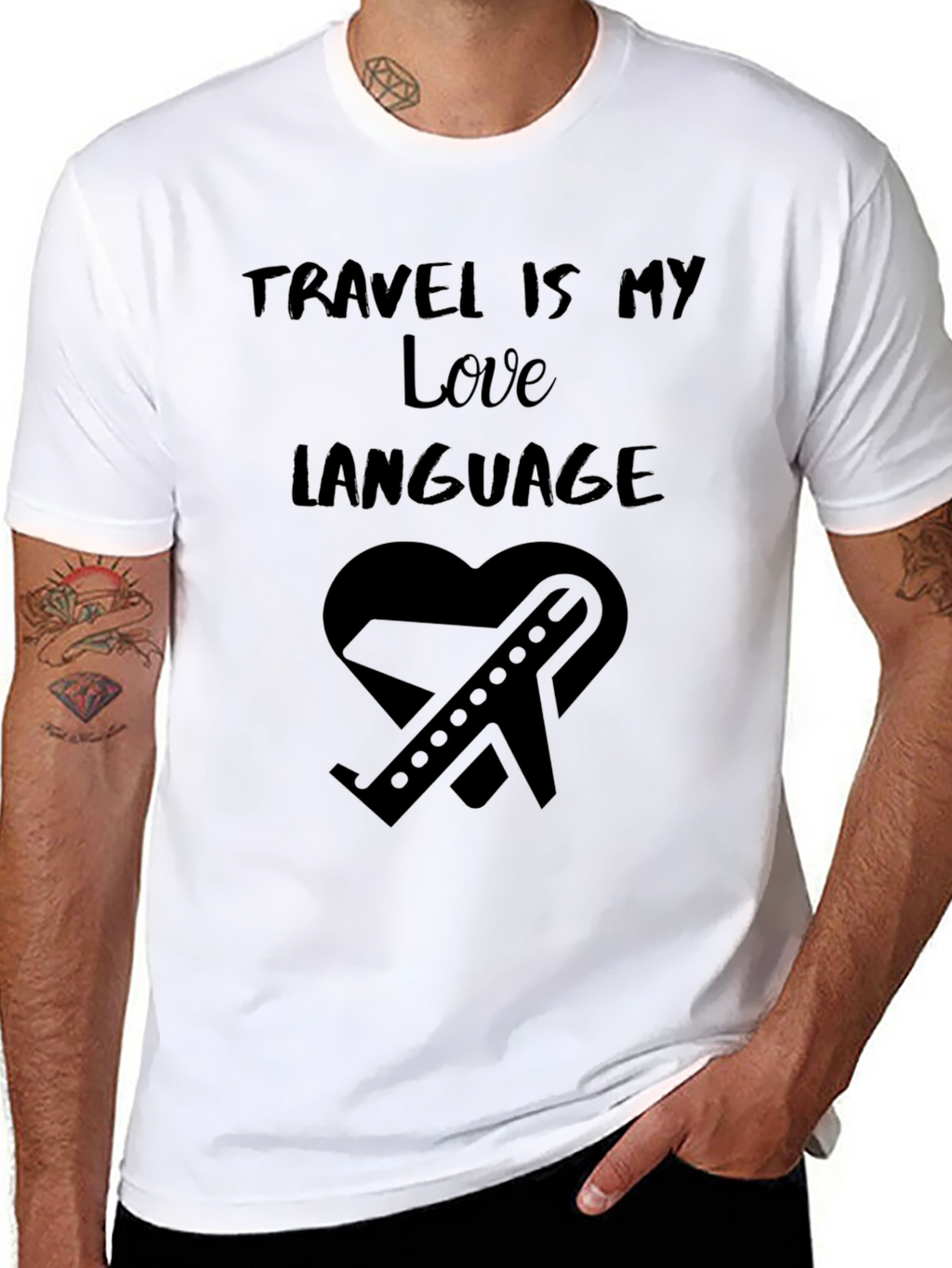 Travel is My Love Language Black T-Shirt