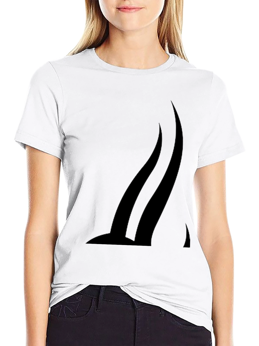 Modern Black T-Shirt with Abstract Graphic Design