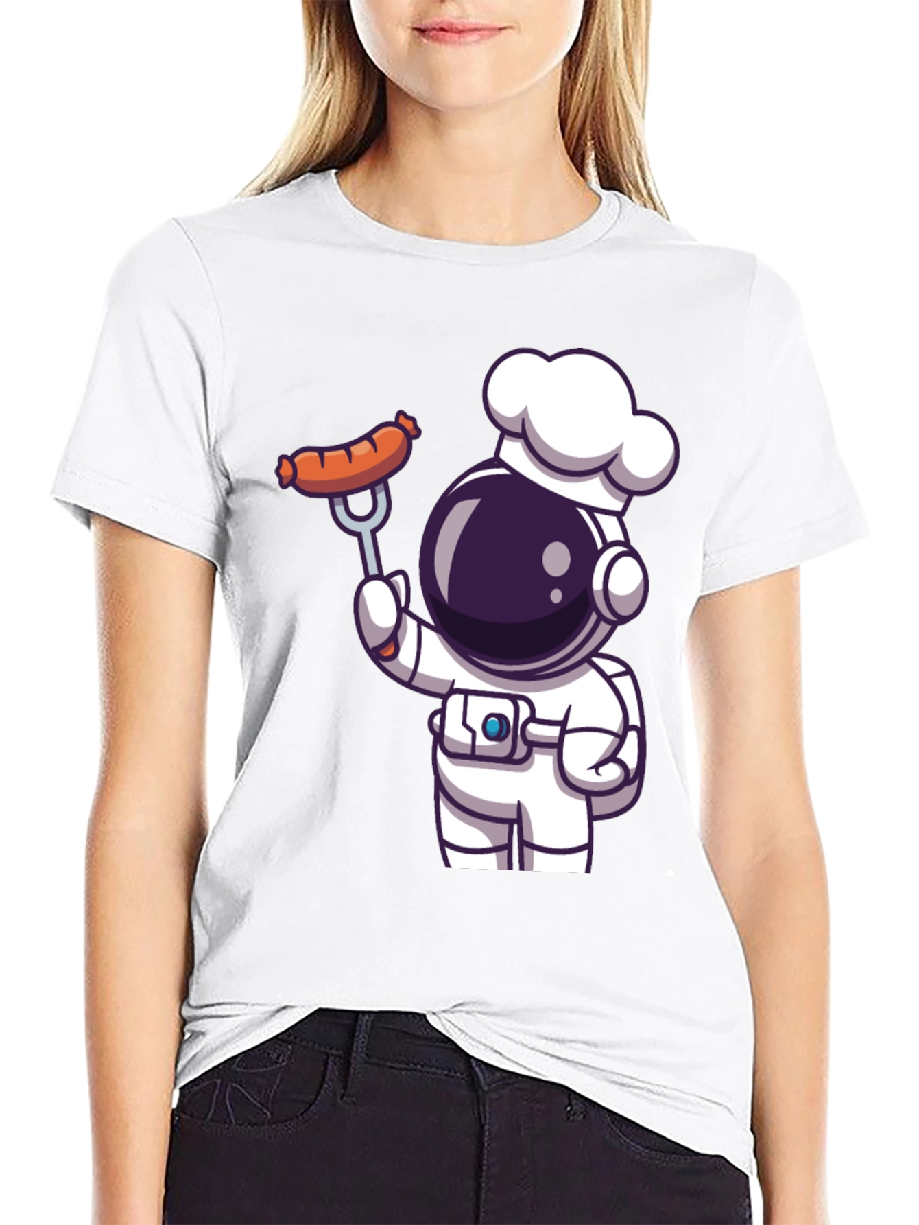 Chef Astronaut T-Shirt - Space BBQ Design