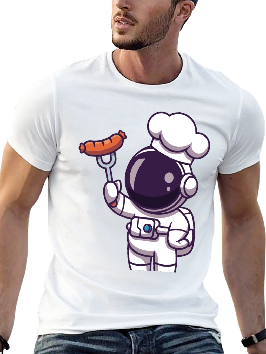 Chef Astronaut T-Shirt - Space BBQ Design