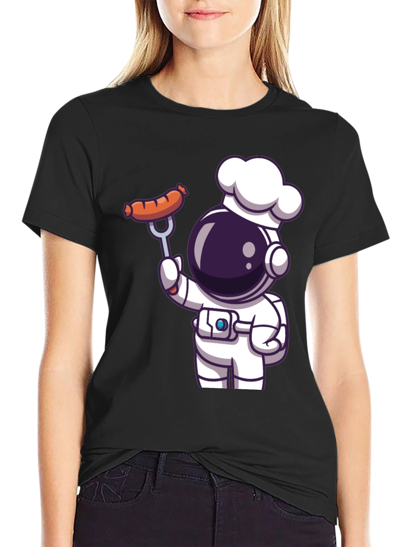 Chef Astronaut T-Shirt - Space BBQ Design