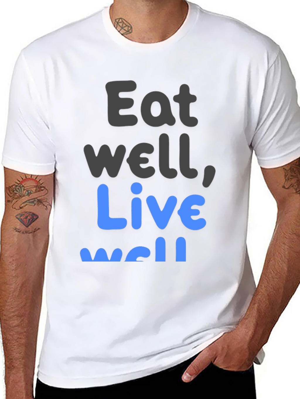 Eat Well Live Well T-Shirt Black
