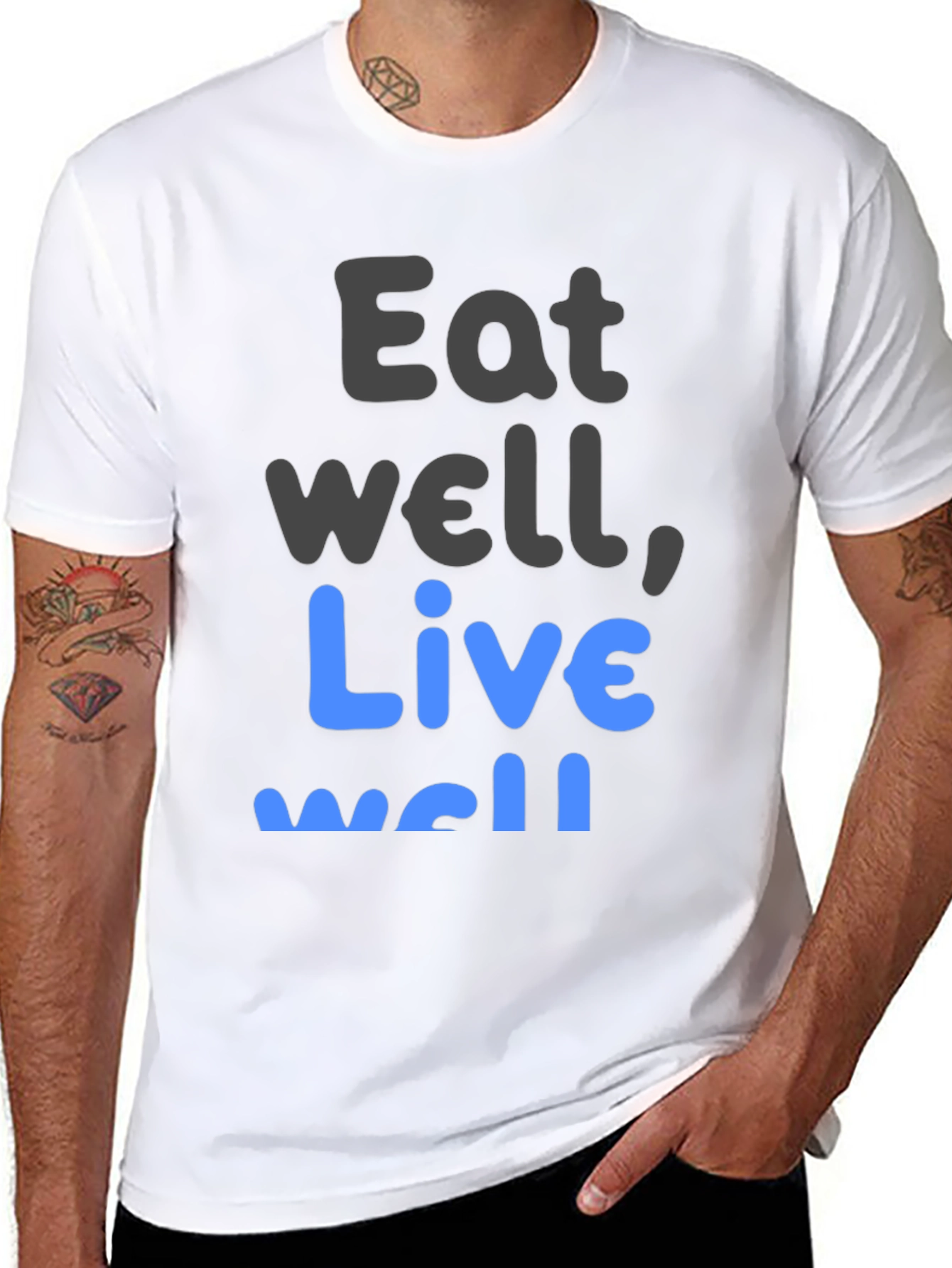 Eat Well Live Well T-Shirt Black