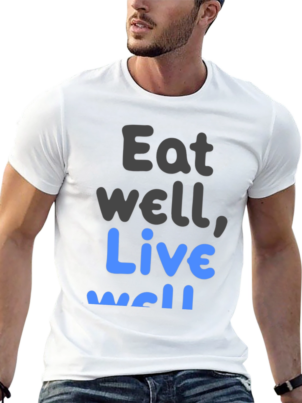 Eat Well Live Well T-Shirt Black