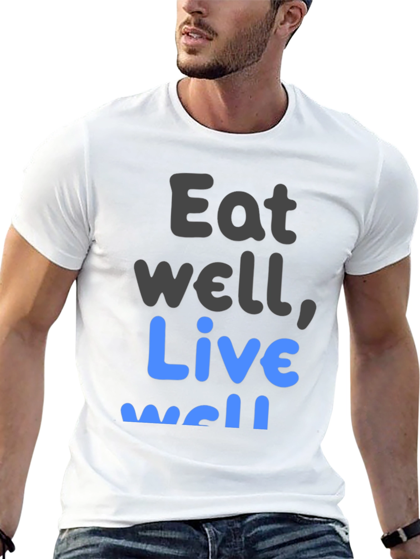 Eat Well Live Well T-Shirt Black