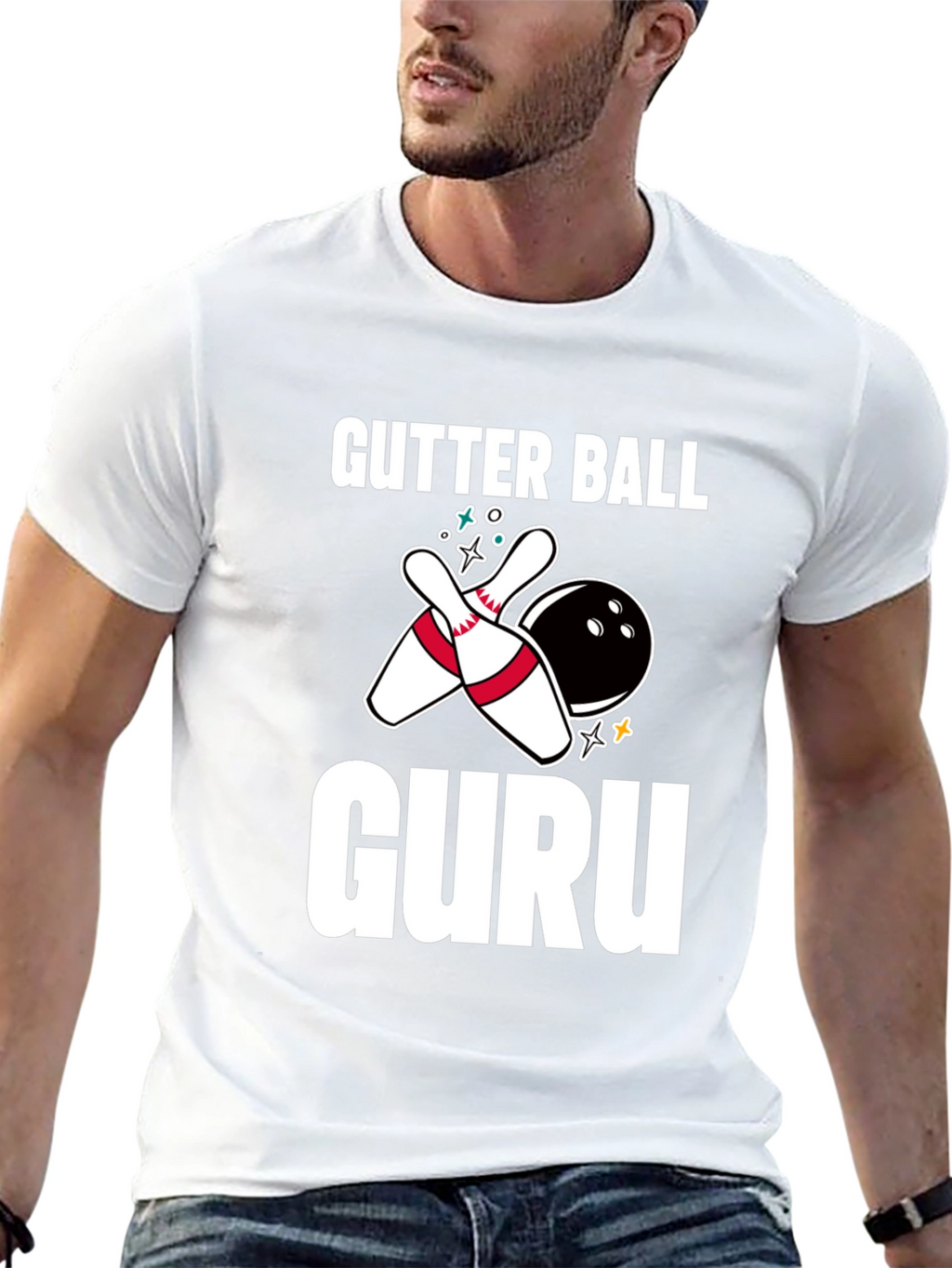 Gutter Ball Guru Bowling Graphic Tee