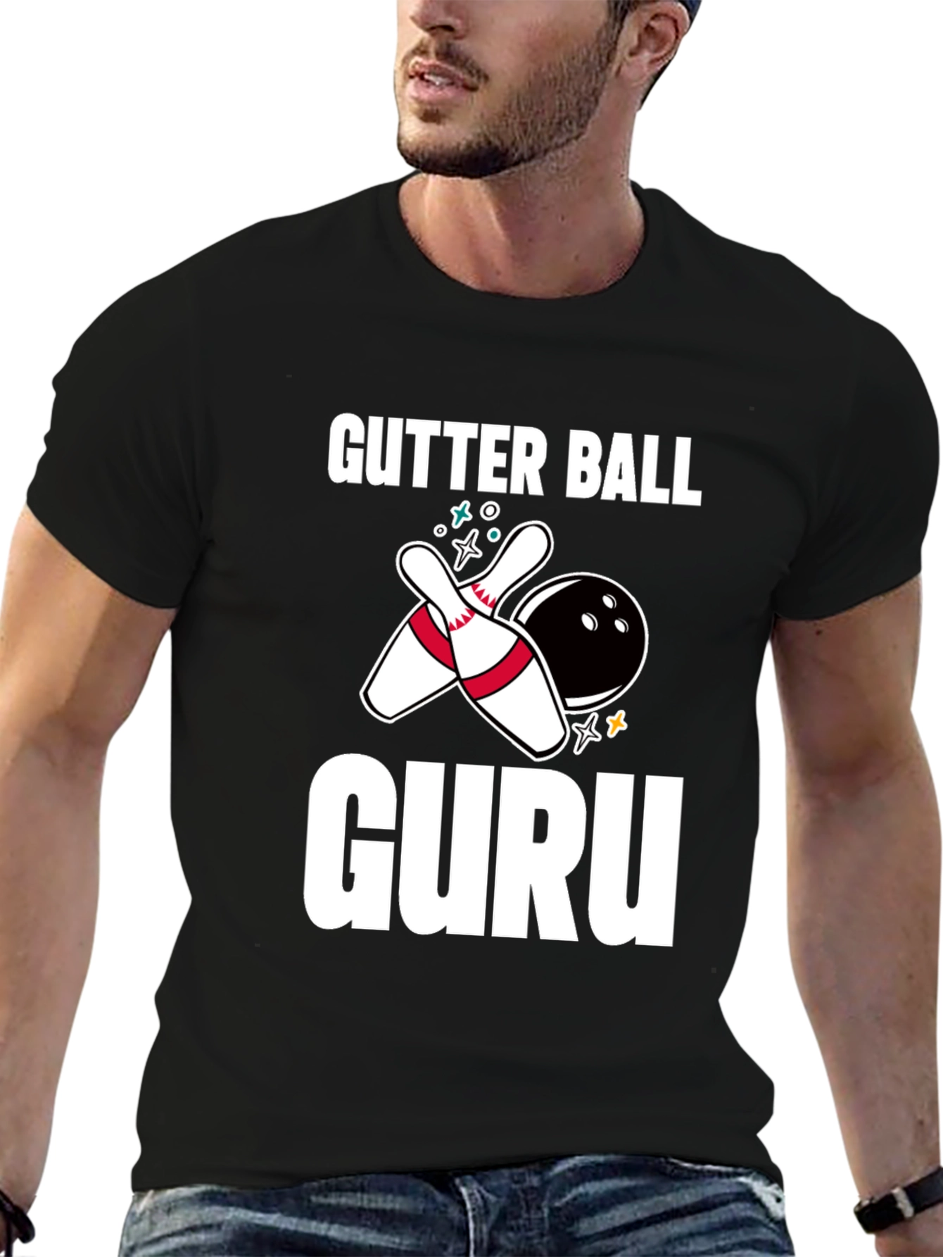 Gutter Ball Guru Bowling Graphic Tee