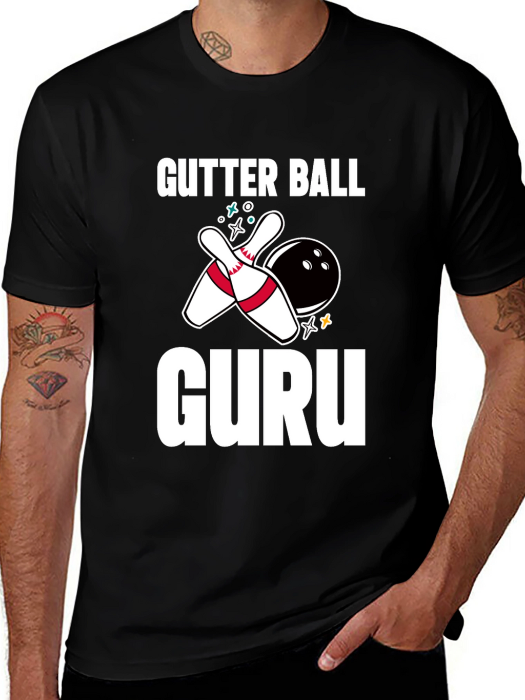Gutter Ball Guru Bowling Graphic Tee
