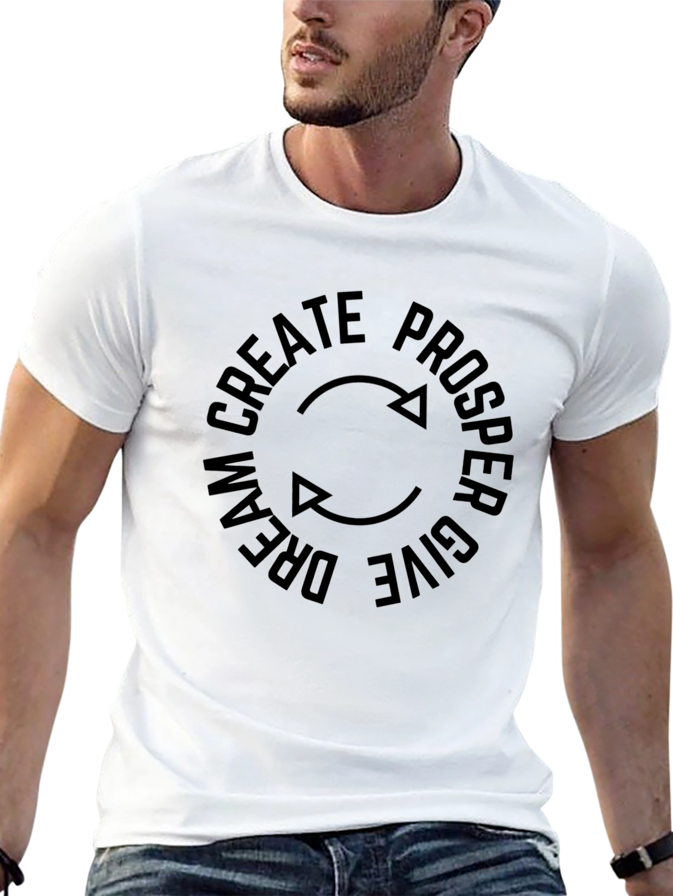 Dream Create Prosper Give Black Graphic Tee