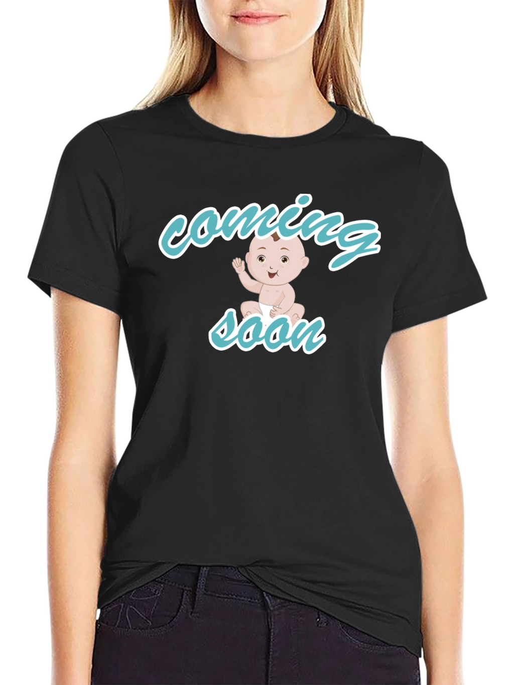 Baby Coming Soon Black T-Shirt