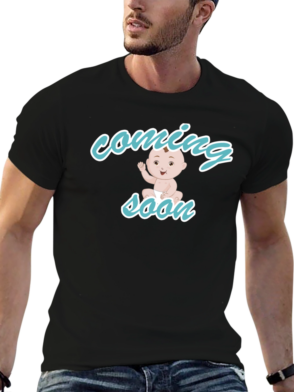 Baby Coming Soon Black T-Shirt