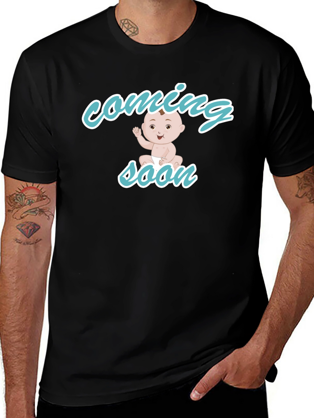 Baby Coming Soon Black T-Shirt