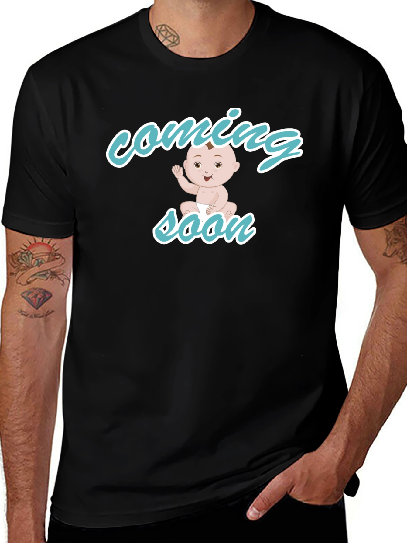 Baby Coming Soon Black T-Shirt