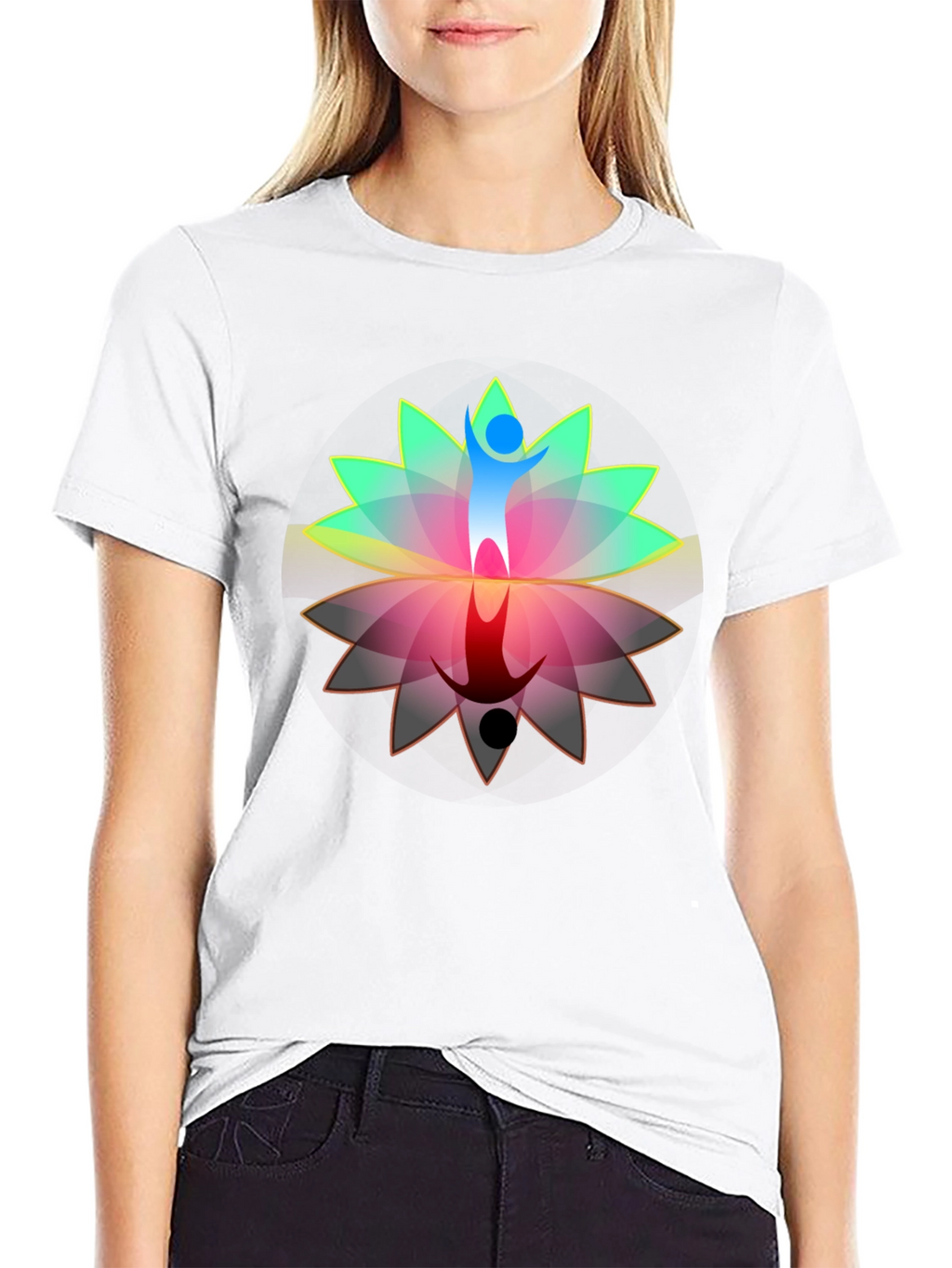 Lotus Reflection Graphic T-Shirt - Black