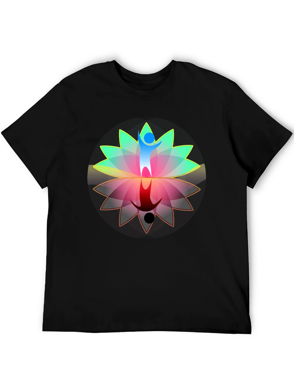 Lotus Reflection Graphic T-Shirt - Black
