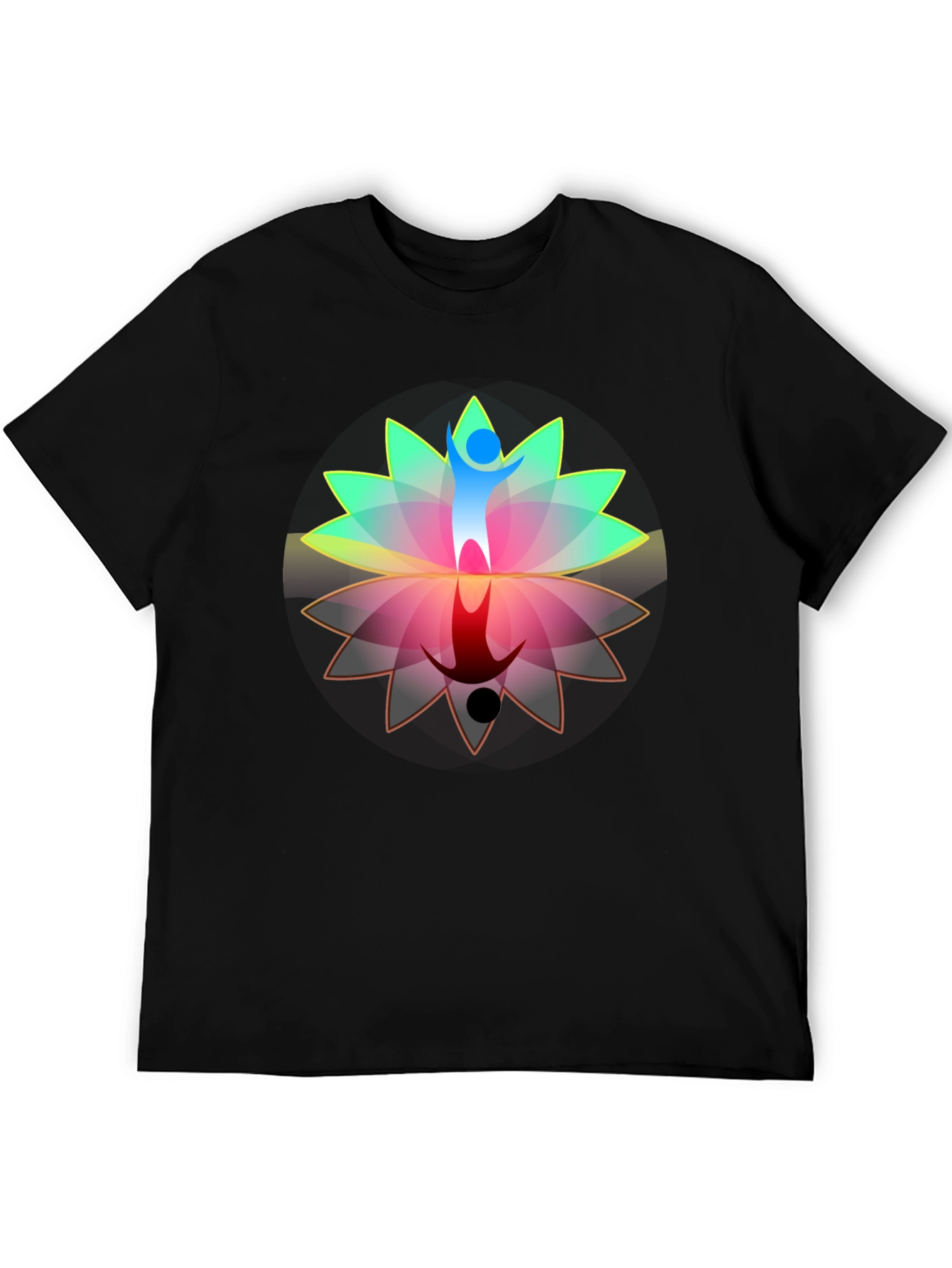 Lotus Reflection Graphic T-Shirt - Black