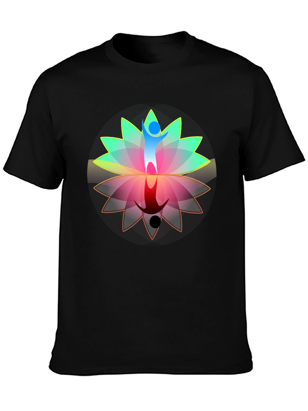 Lotus Reflection Graphic T-Shirt - Black