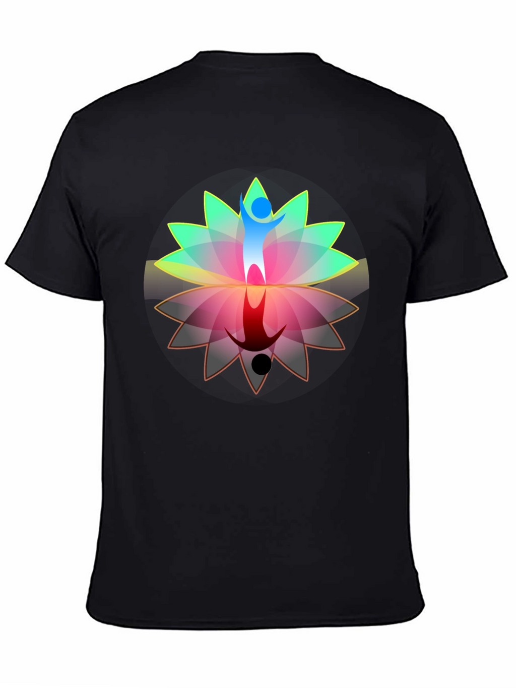 Lotus Reflection Graphic T-Shirt - Black