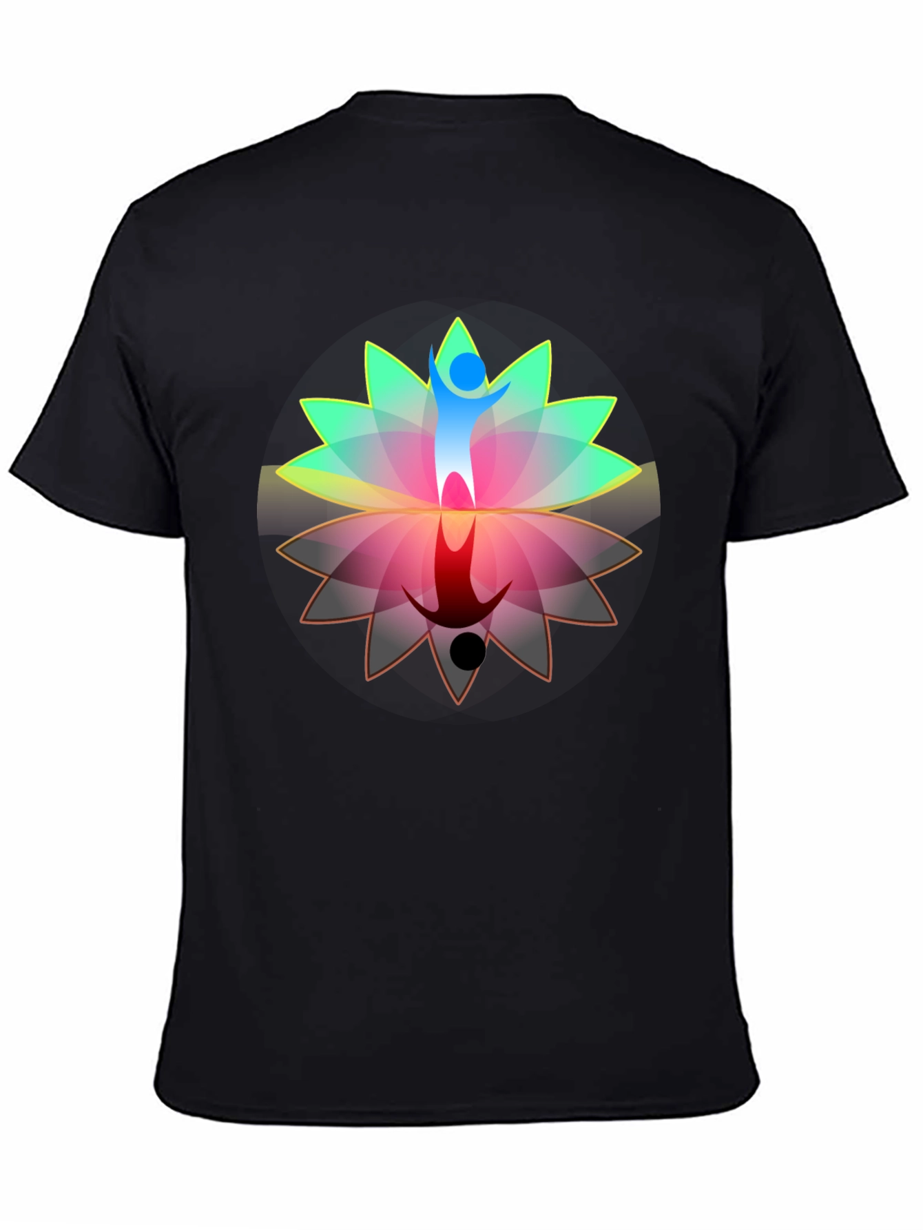 Lotus Reflection Graphic T-Shirt - Black
