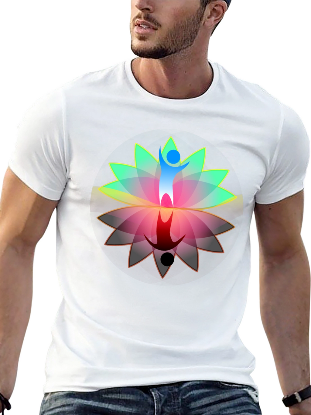 Lotus Reflection Graphic T-Shirt - Black