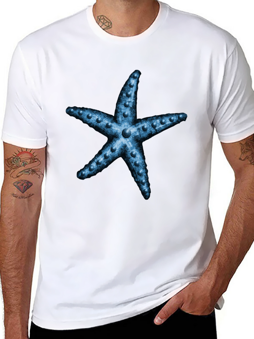Blue Starfish Graphic Tee - Unique Design