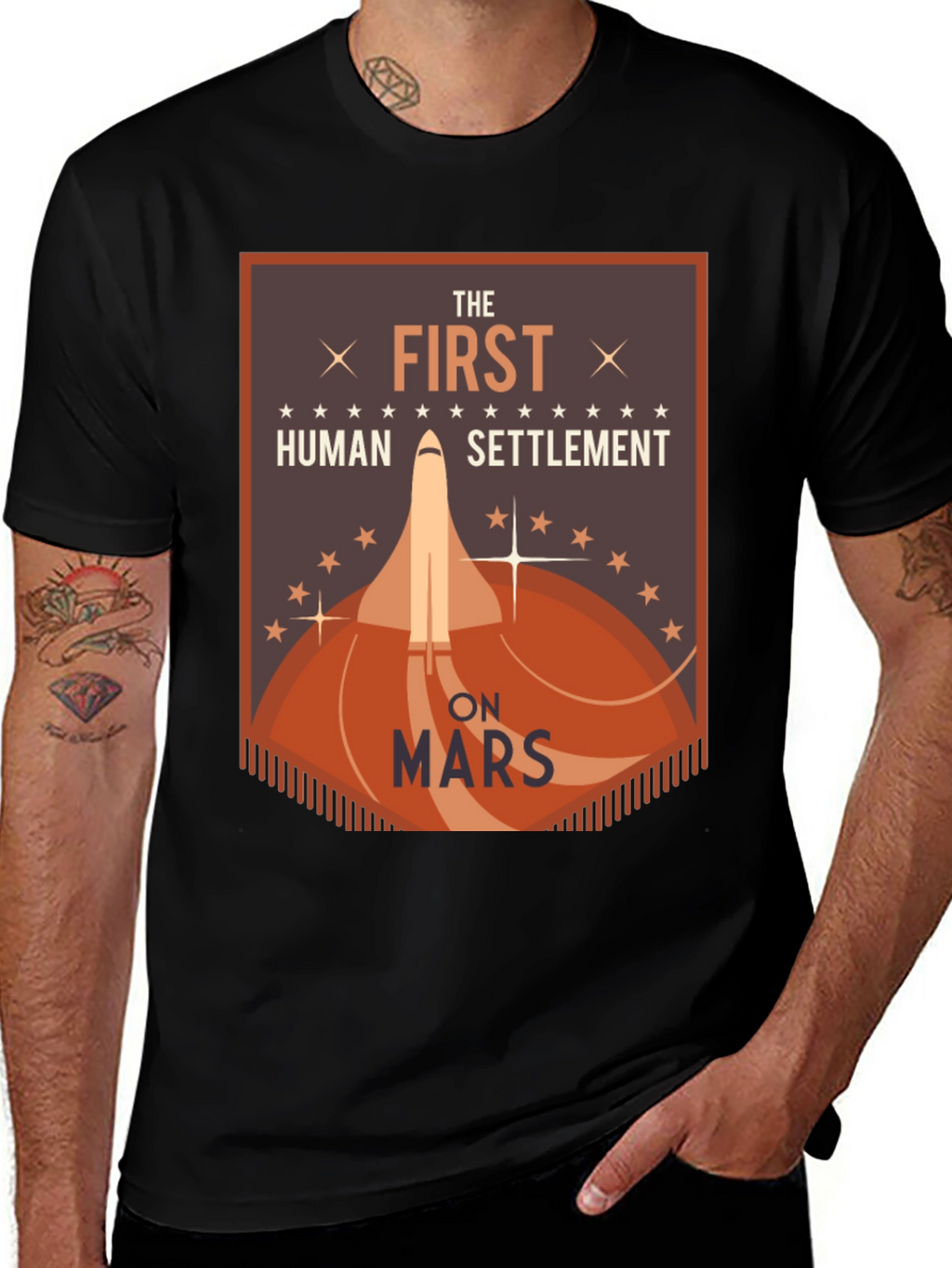 First Human Settlement on Mars Graphic T-Shirt