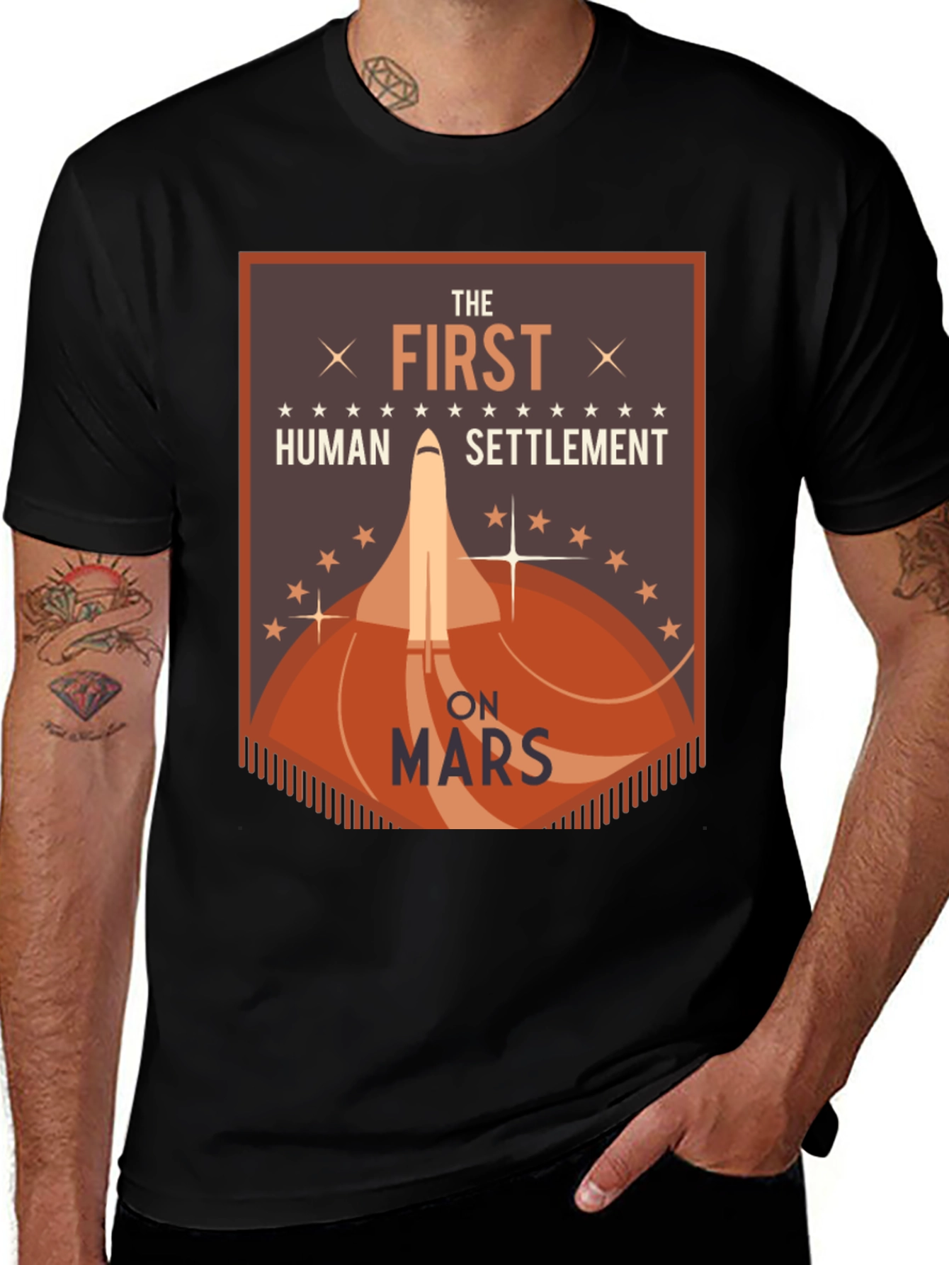 First Human Settlement on Mars Graphic T-Shirt