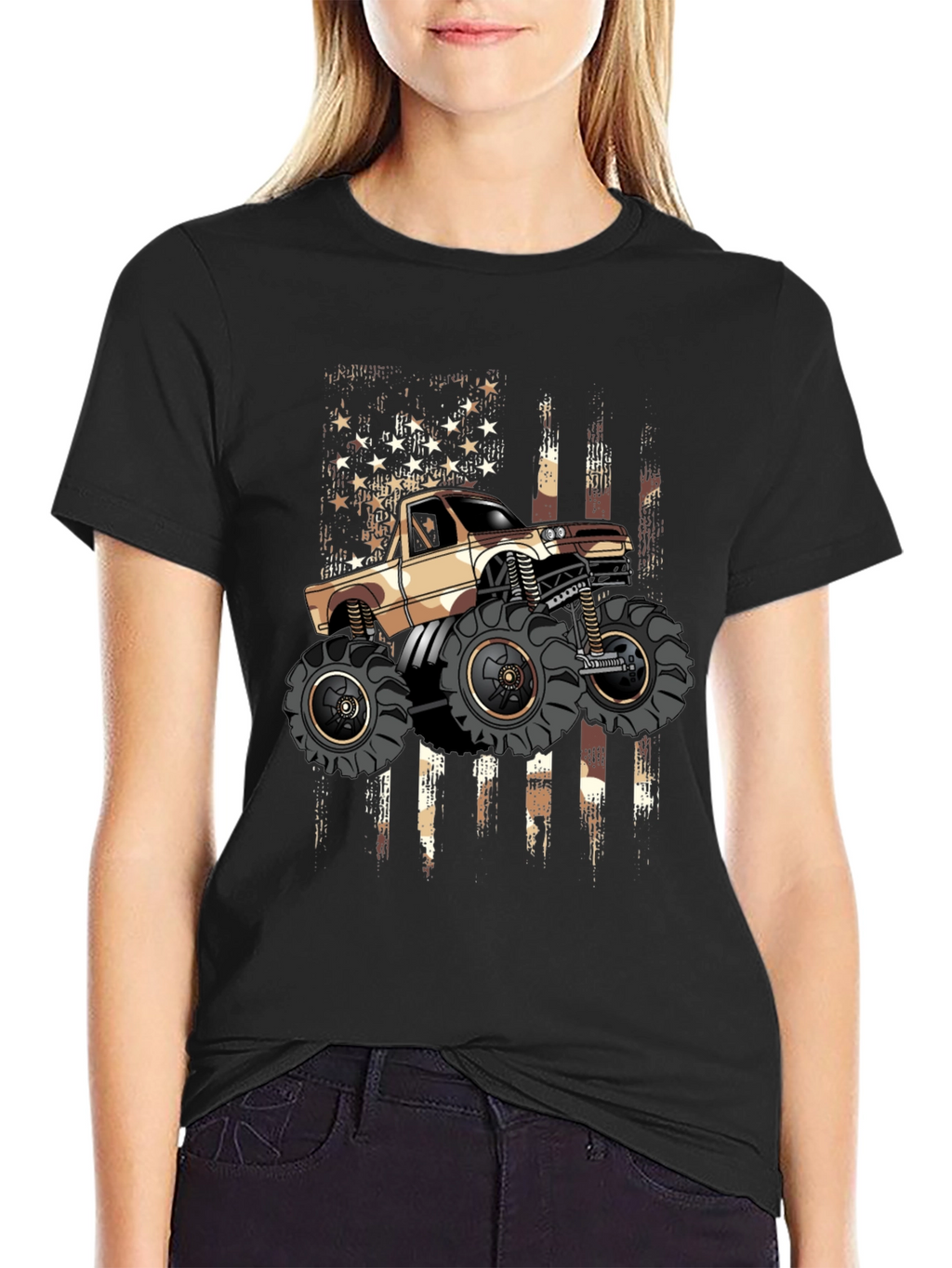 Monster Truck American Flag Graphic Tee