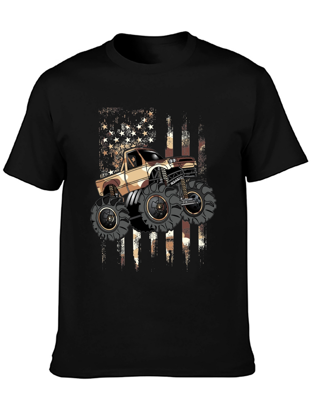 Monster Truck American Flag Graphic Tee