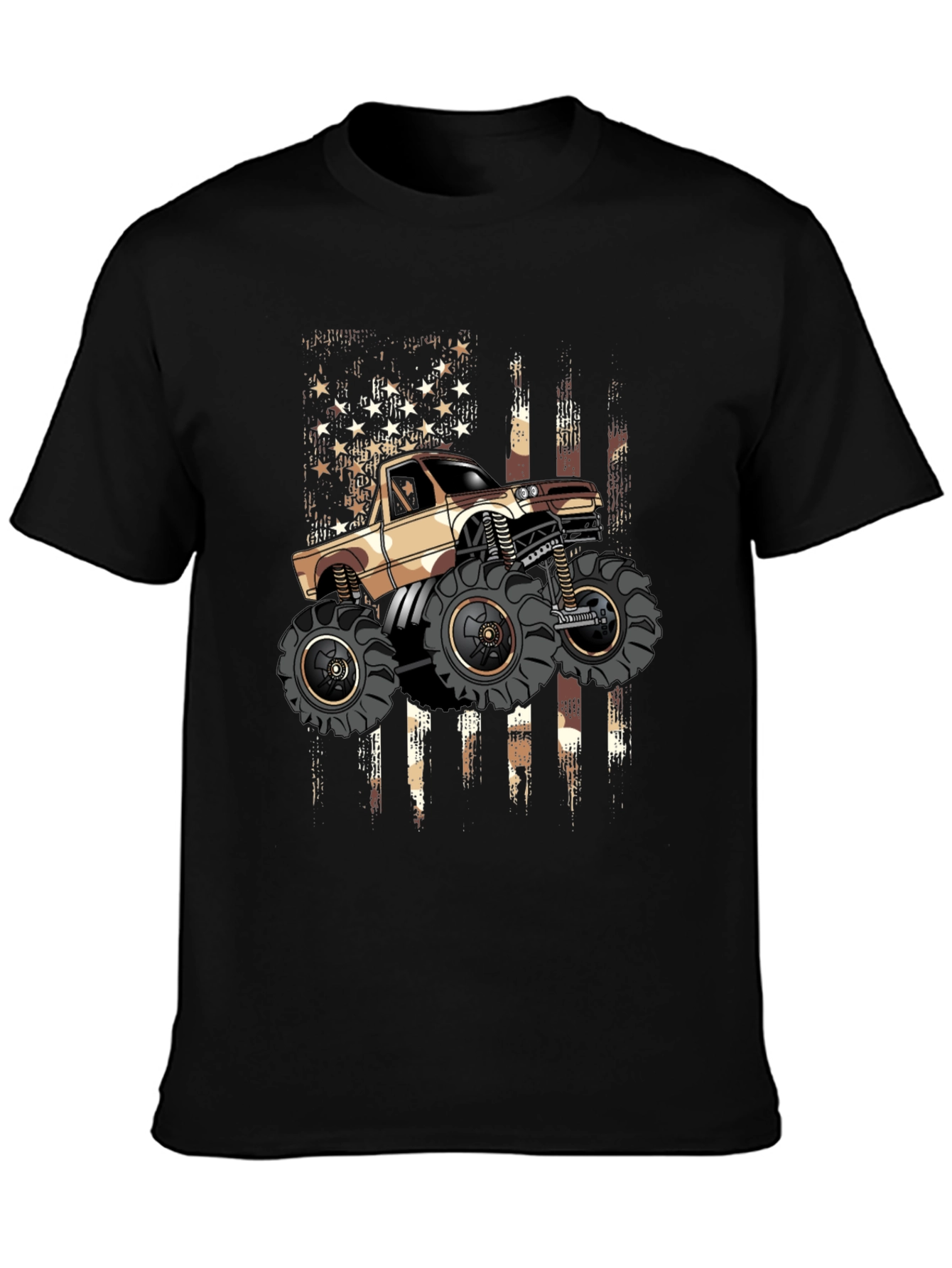 Monster Truck American Flag Graphic Tee