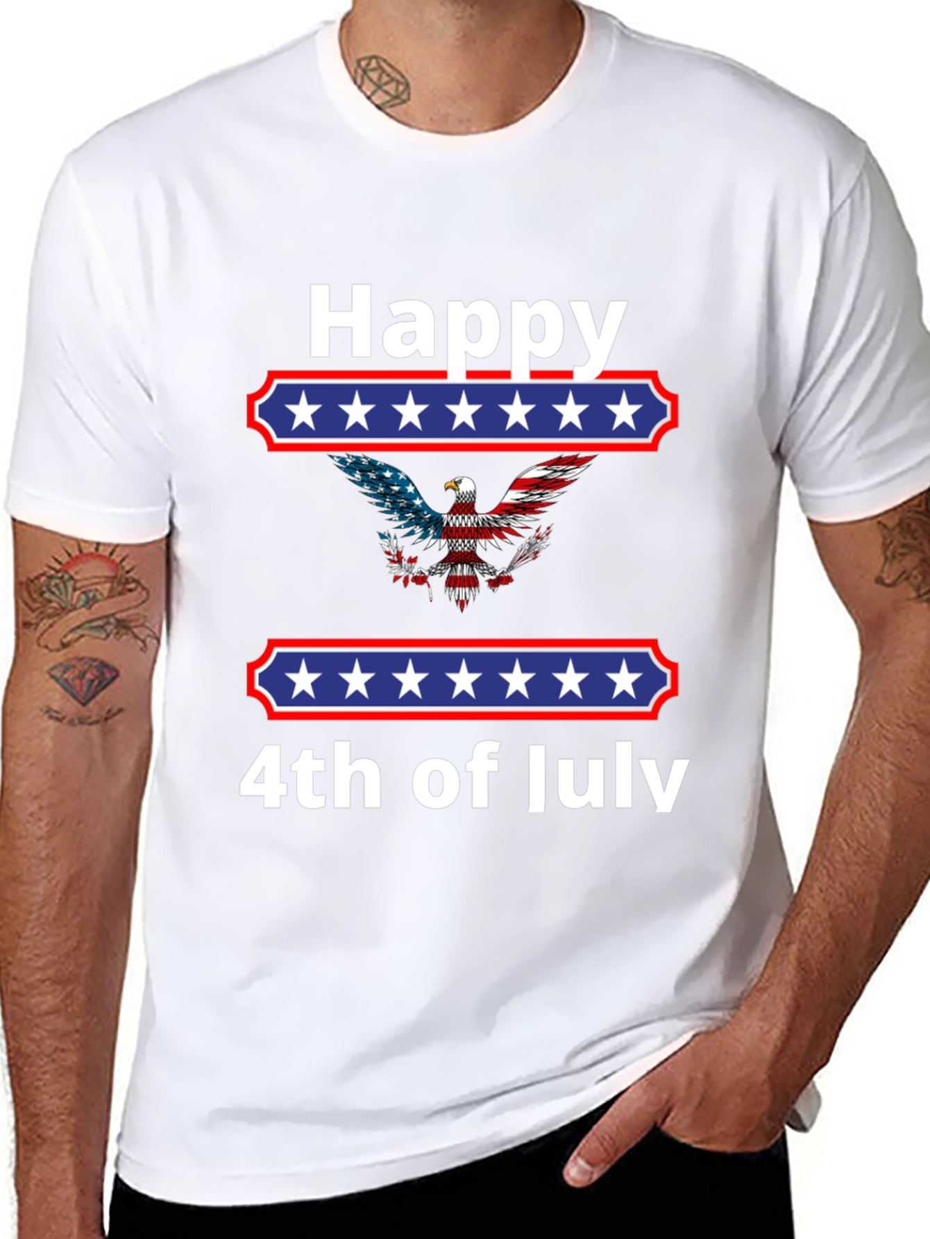 Happy 4th of July Eagle Graphic T-Shirt