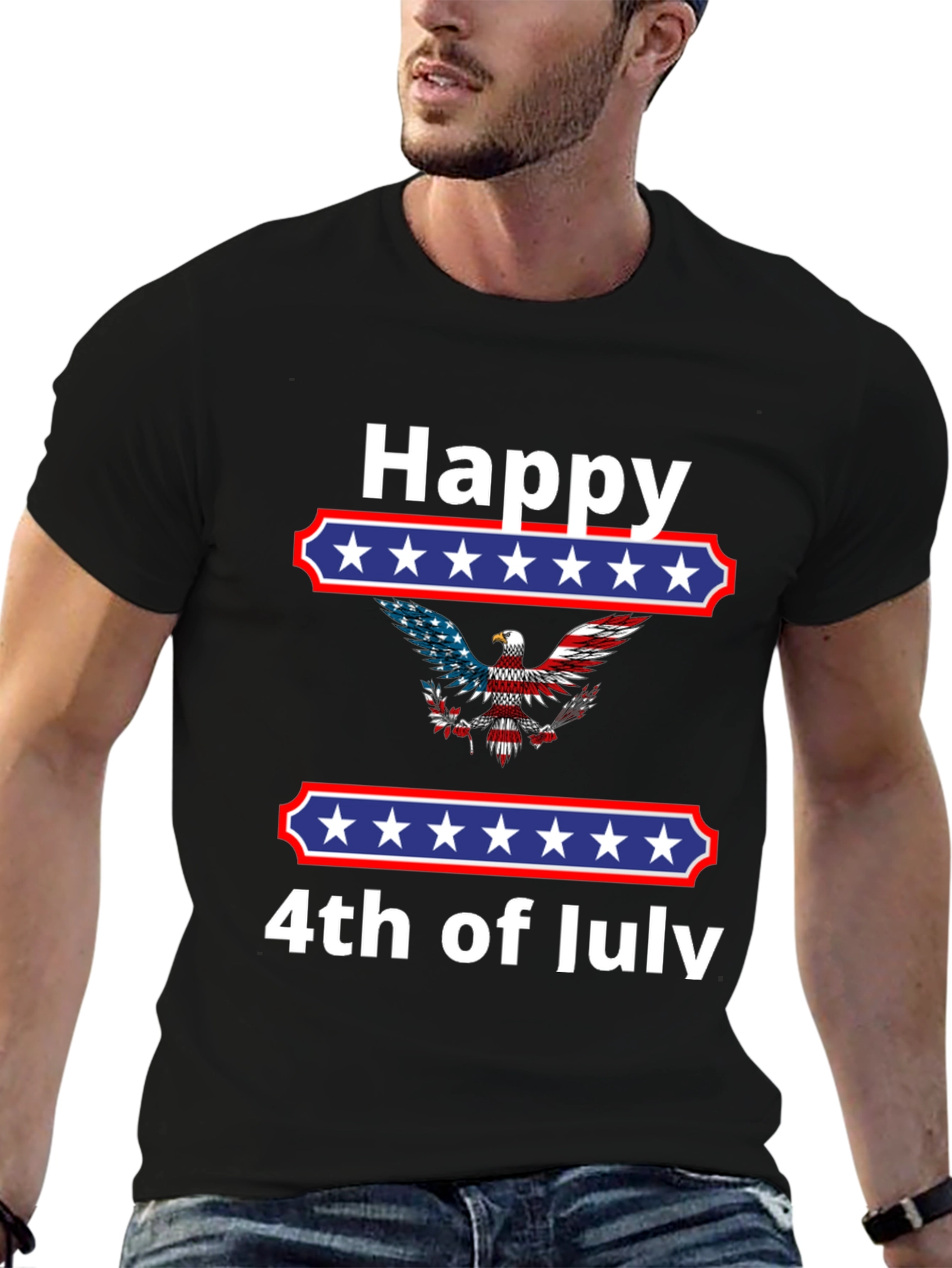 Happy 4th of July Eagle Graphic T-Shirt