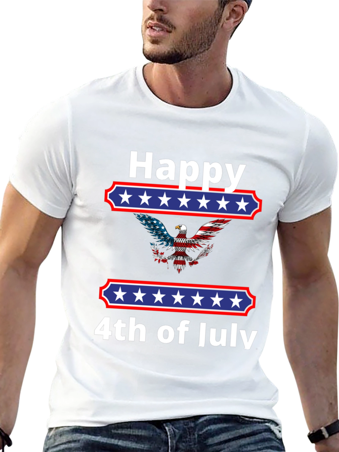 Happy 4th of July Eagle Graphic T-Shirt