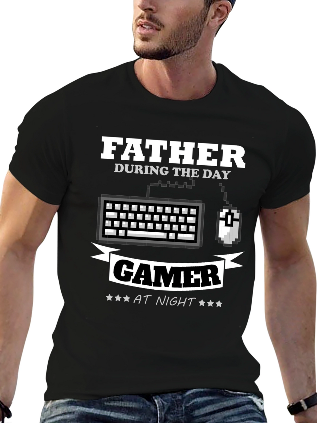 Father Gamer T-Shirt - Day/Night Design