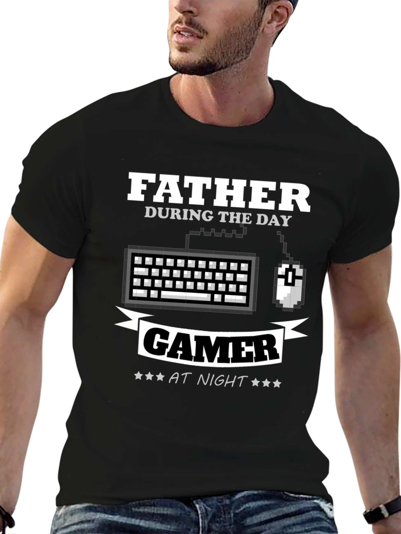 Father Gamer T-Shirt - Day/Night Design